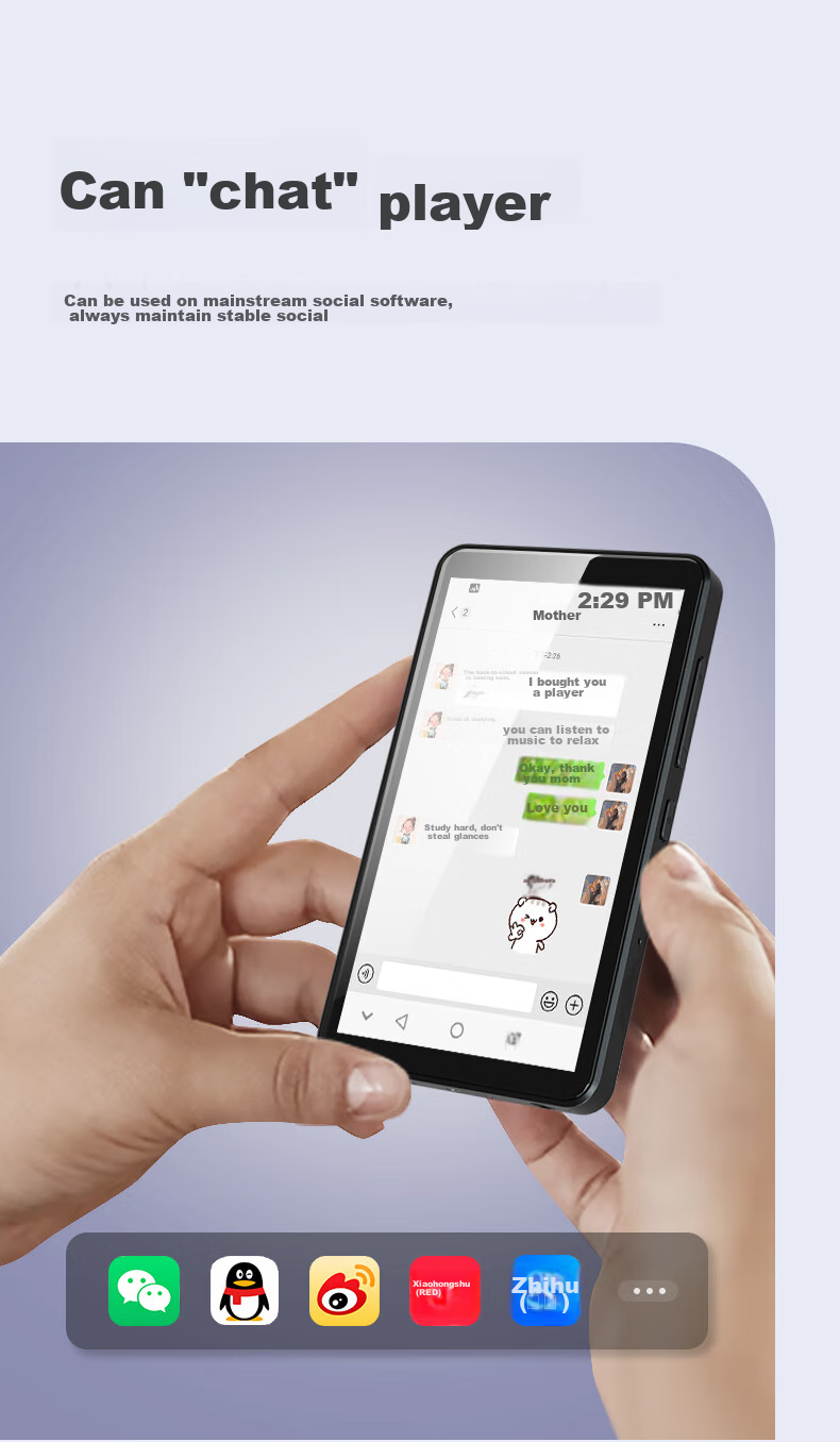 Портативный MP3/MP4 плеер Yueguangbaohe A10, 32GB, Android 10, 4-дюймовый экран, Wi-Fi, Bluetooth