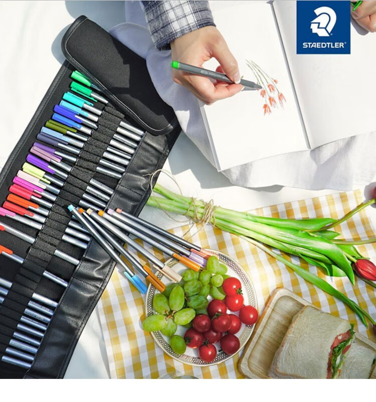 Набор маркеров STAEDTLER 334-9, 0.3 мм, водорастворимые, быстросохнущие, художественные, черные, 5 шт.