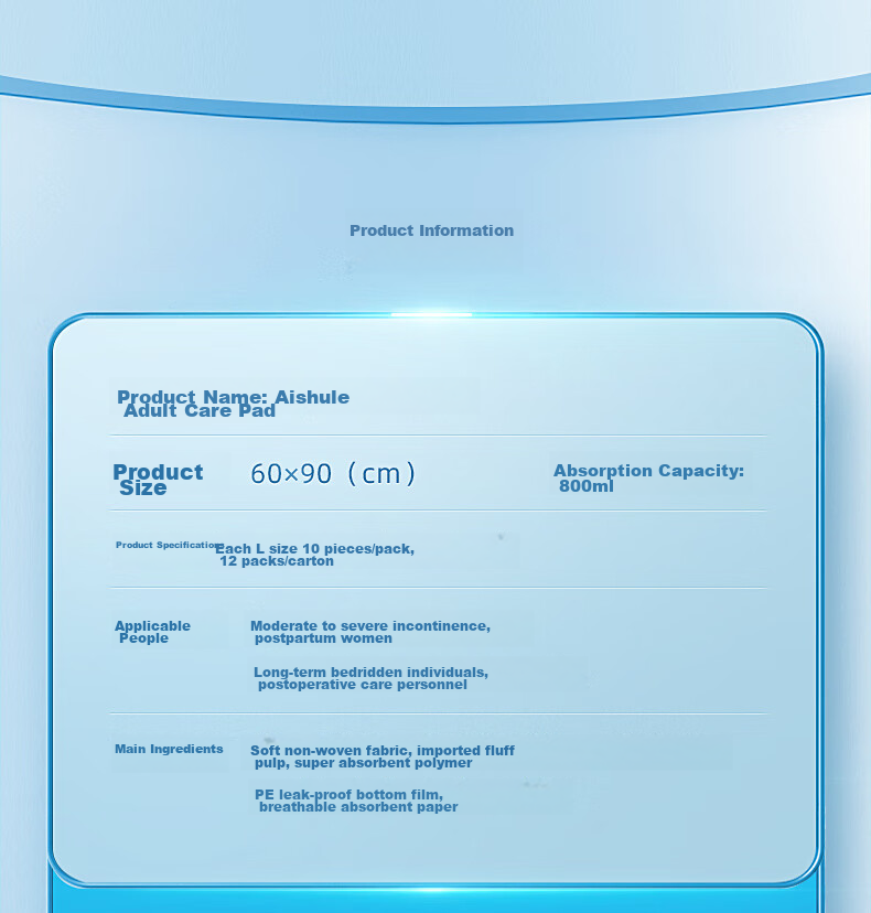 Впитывающие пеленки для взрослых Aishule, размер 60x90 см, 10 шт.