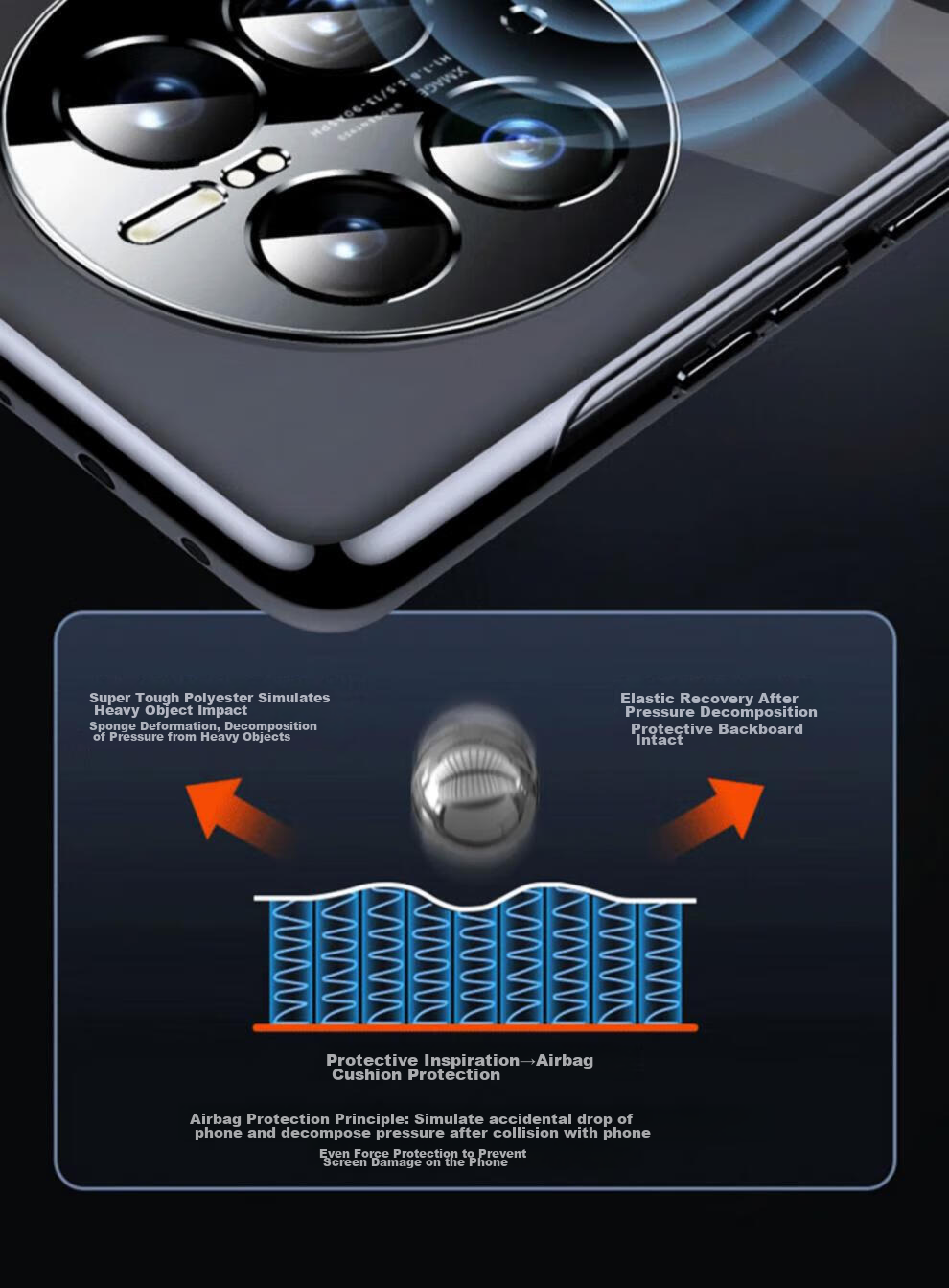 Чехол для Huawei Mate50 Pro Hongzhuo, ультратонкий, прозрачный, противоударный, с защитой от отпечатков пальцев и охлаждением, графитовый черный