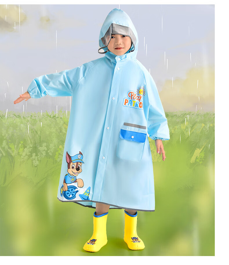 Детский непромокаемый плащ PAW PATROL с рюкзаком, прозрачный, для мальчиков и девочек, для детского сада, начальной школы, размер S