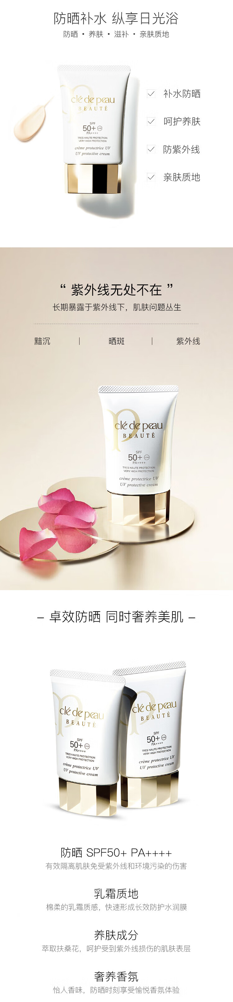 肌肤之钥（Cle de Peau）CPB 御龄高倍防晒隔离妆前乳50ml SPF50 PA++++ 护肤礼物