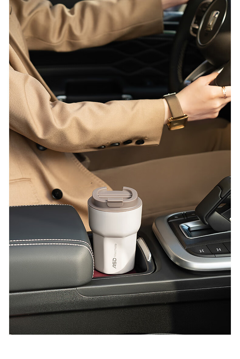 Термокружка ASD Insulated Mug, керамическая, портативная, двойного назначения, RWS35B6WG-IV, 350 мл, цвет "лунно-белый"