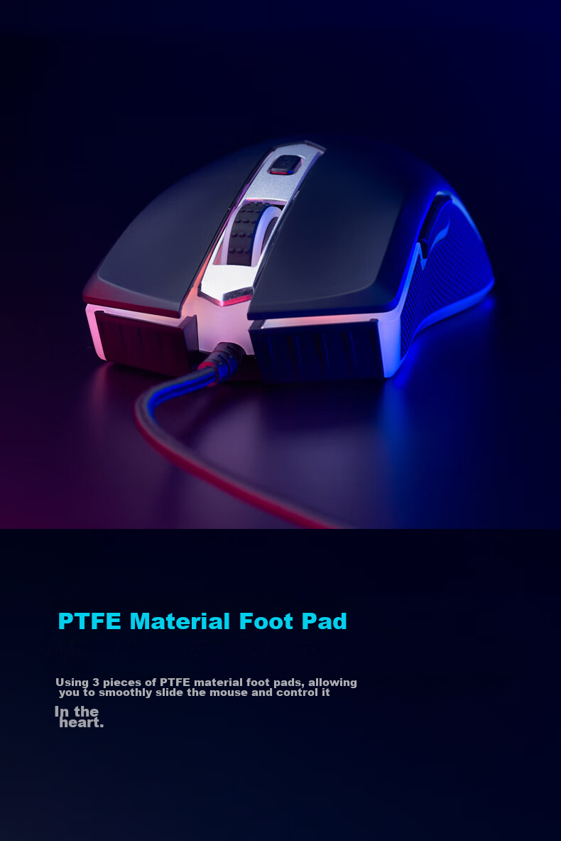 Игровая мышь Rapoo V28S, проводная, RGB, 8 программируемых кнопок, черная