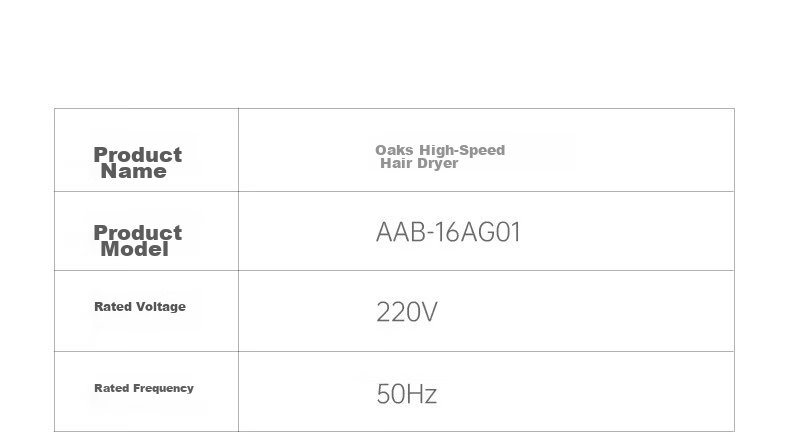 Фен AUX AH7800S, 1600 Вт, ионизация, 8 млрд отрицательных ионов, 110000 об/мин, 65 м/с, 57°C, 3 режима температуры, 3 режима скорости, низкий уровень шума