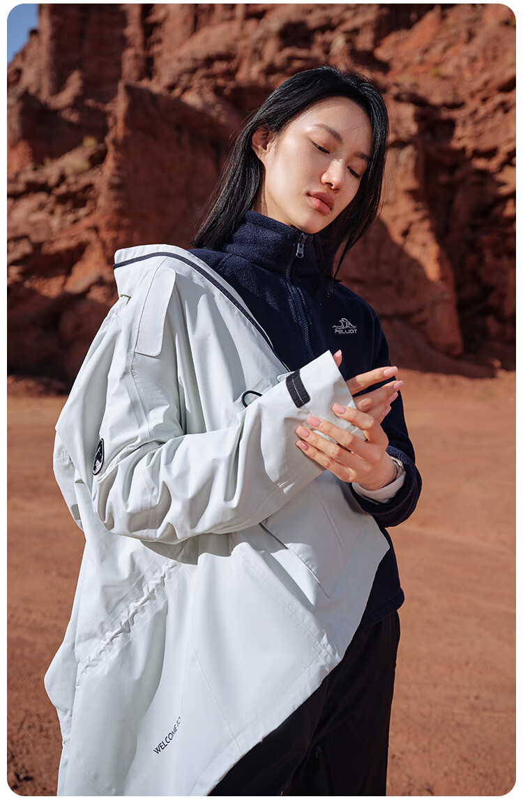 Мужская куртка Pelliot "Cheng Yi Same Style" Mountain Color, трехслойная, ветрозащитная, для активного отдыха, модель 0105, черная, размер L