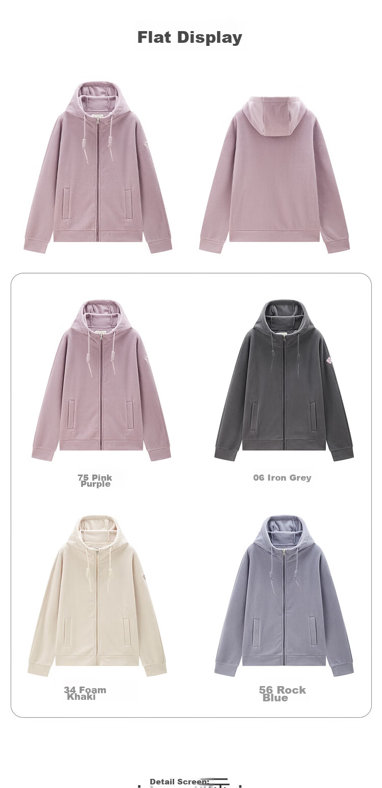 Женская флисовая толстовка Giordano с логотипом бренда, свободная толстовка на молнии с капюшоном 05373854