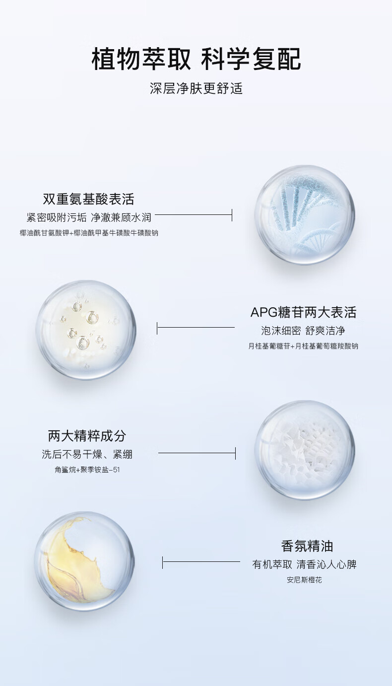 英树白梅花净澈水感洁颜蜜温和不紧绷氨基酸洗面奶泡沫绵密深层清洁