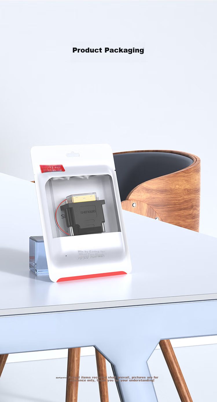 Переходник Shengwei DVI (24+1) Male на HDMI Female DA-301B, черный