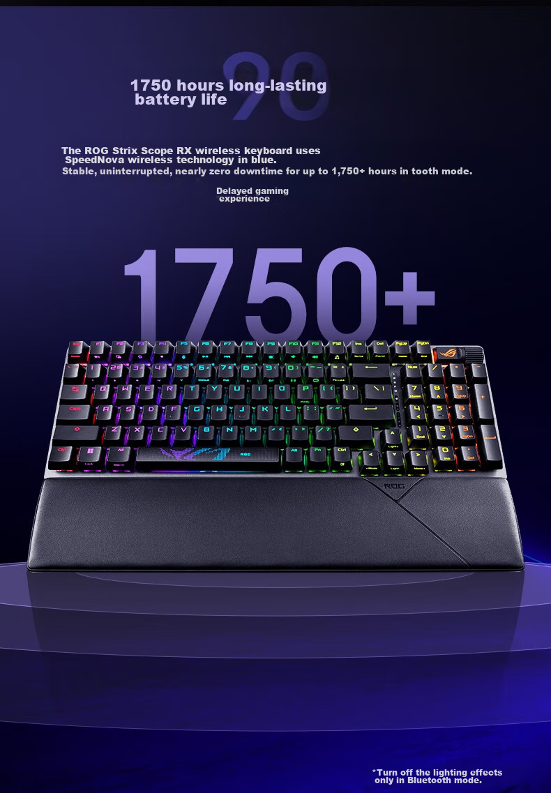 Беспроводная механическая клавиатура ROG Warrior 2 98, игровая, с RGB-подсветкой, 96 клавиш, NX Snow White Switches, черный