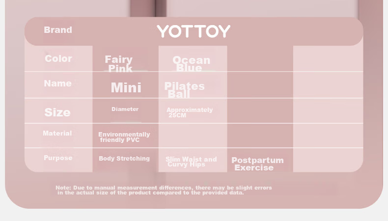 Мяч для пилатеса Yottoy, мини 25 см, для фитнеса, йоги, баланса, для формирования фигуры, для женщин