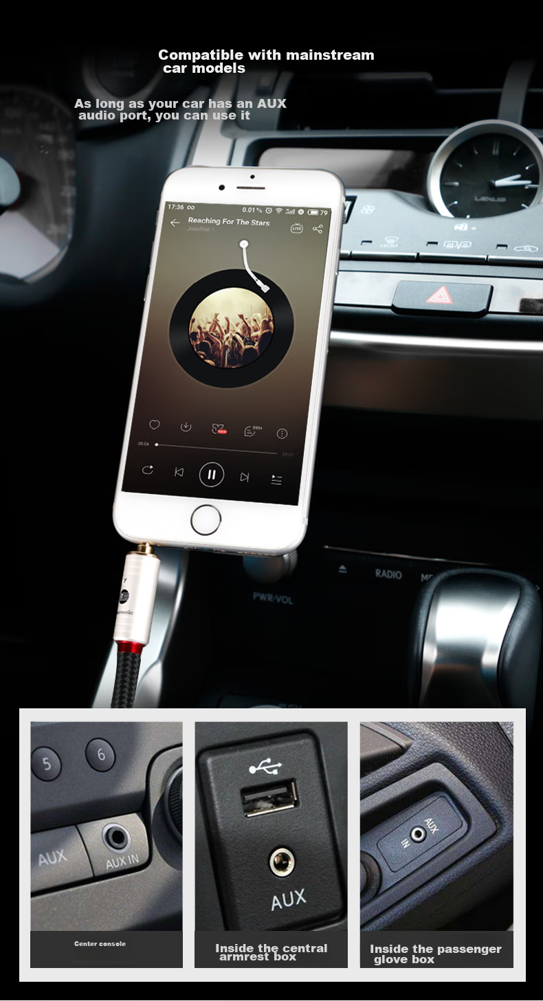 JIB Audiophile-Grade 3.5mm Audio Cable AUX Car Connection Cable for Mobile Phones, Laptops, Players, MP3 Speakers, Echo Wall Connection Cable BB-104 1.5 Meters