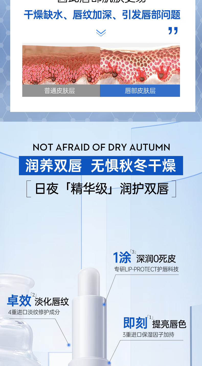 OHBT凡士林臻护水嫩润唇膏3.7g 保湿滋润补水修护防干裂提亮唇色
