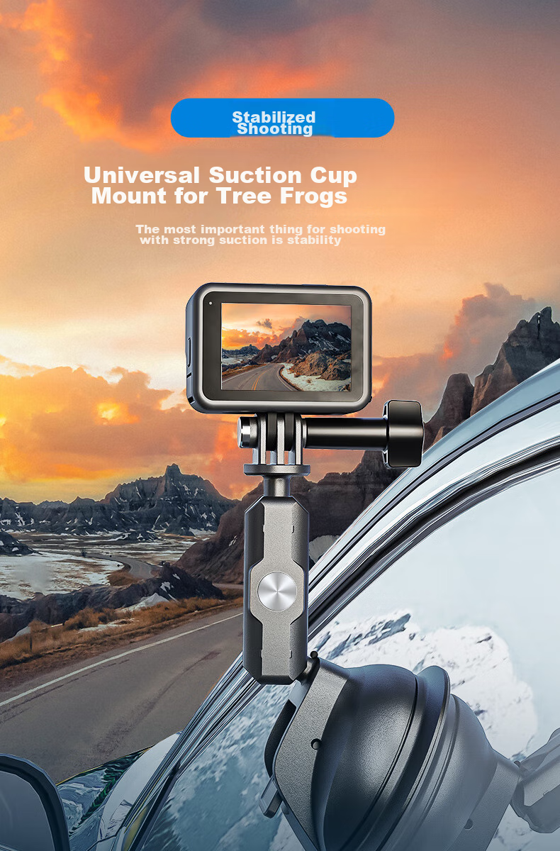TELESIN Автомобильный держатель с присоской для DJI Action 3, 4, 5 Pro, GoPro, Insta360