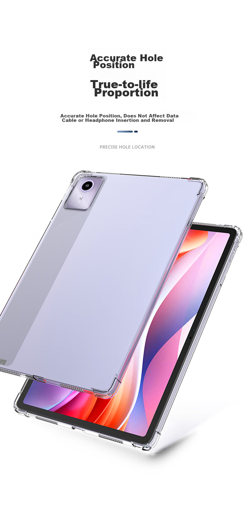 Защитный чехол BIAZE для Lenovo Xiaoxin Pad 2024 11 дюймов, прозрачно-белый, из ТПУ, с защитой от падения