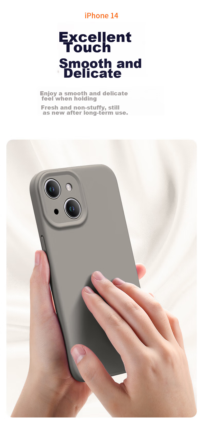 Чехол NEYAA для iPhone 14, силиконовый, противоударный, тонкий, с полной защитой объектива, графитовый серый