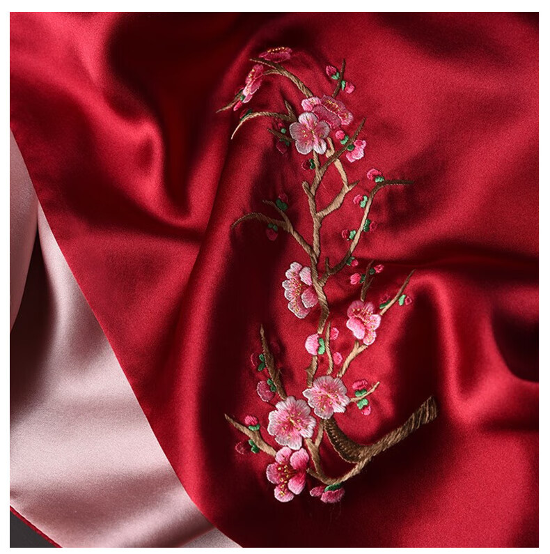 Шелковый шарф Hangsilu Suzhou Embroidery с вышивкой для женщин, зимний шарф из тутового шелка, подарочная коробка высокого класса, подарок на день рождения и праздник для мамы, новогодний подарок