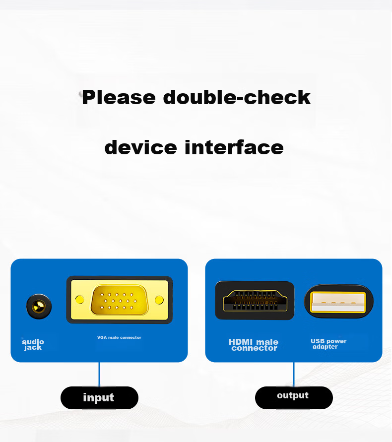 Переходник BIAZE VGA на HDMI с аудио, 3 метра, черный