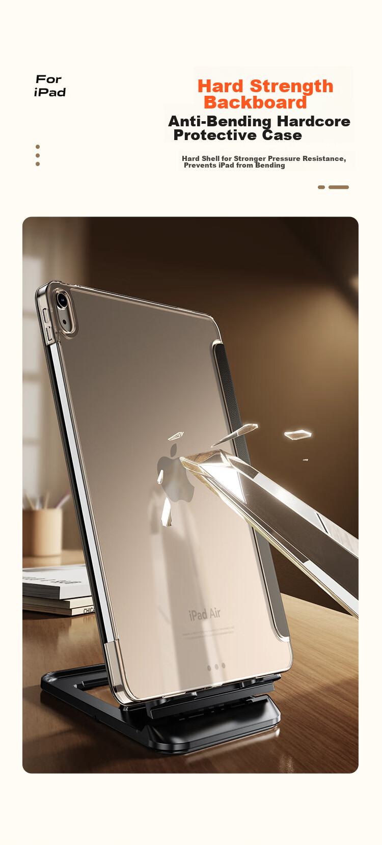 Чехол BIAZE для Apple iPad Air 7/6 11 дюймов M3, защитный, с трехстворчатой подставкой, жесткой задней крышкой, PB507-Лавандовый