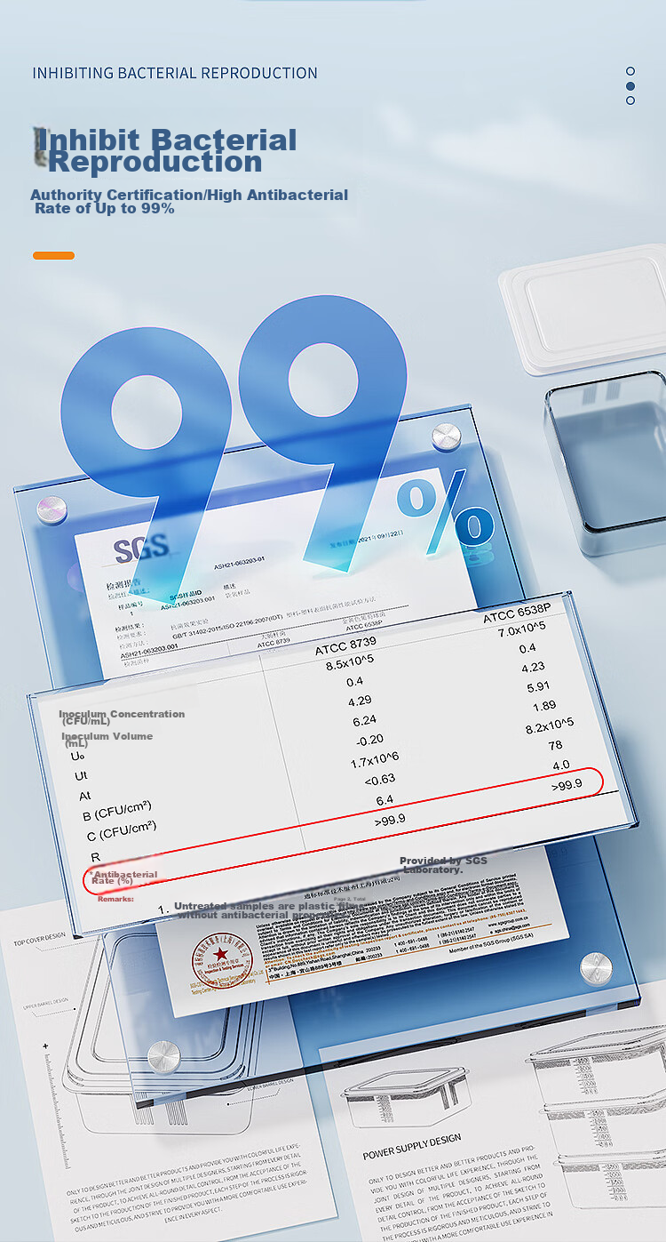 Набор из 3 контейнеров для хранения продуктов Joybos, 1000 мл, антибактериальные, герметичные, для фруктов, овощей и заморозки