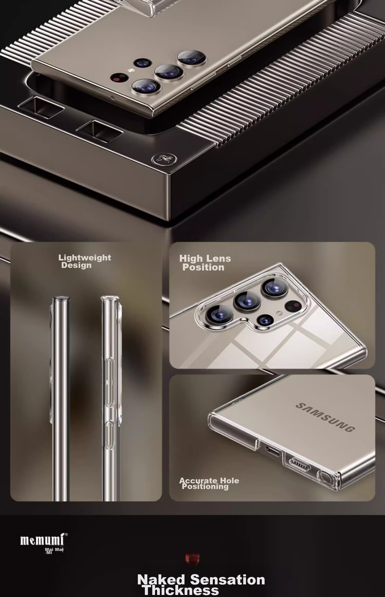 Чехол для Samsung S23 Ultra POZZO, полностью прозрачный, ультратонкий, противоударный, защита от отпечатков пальцев