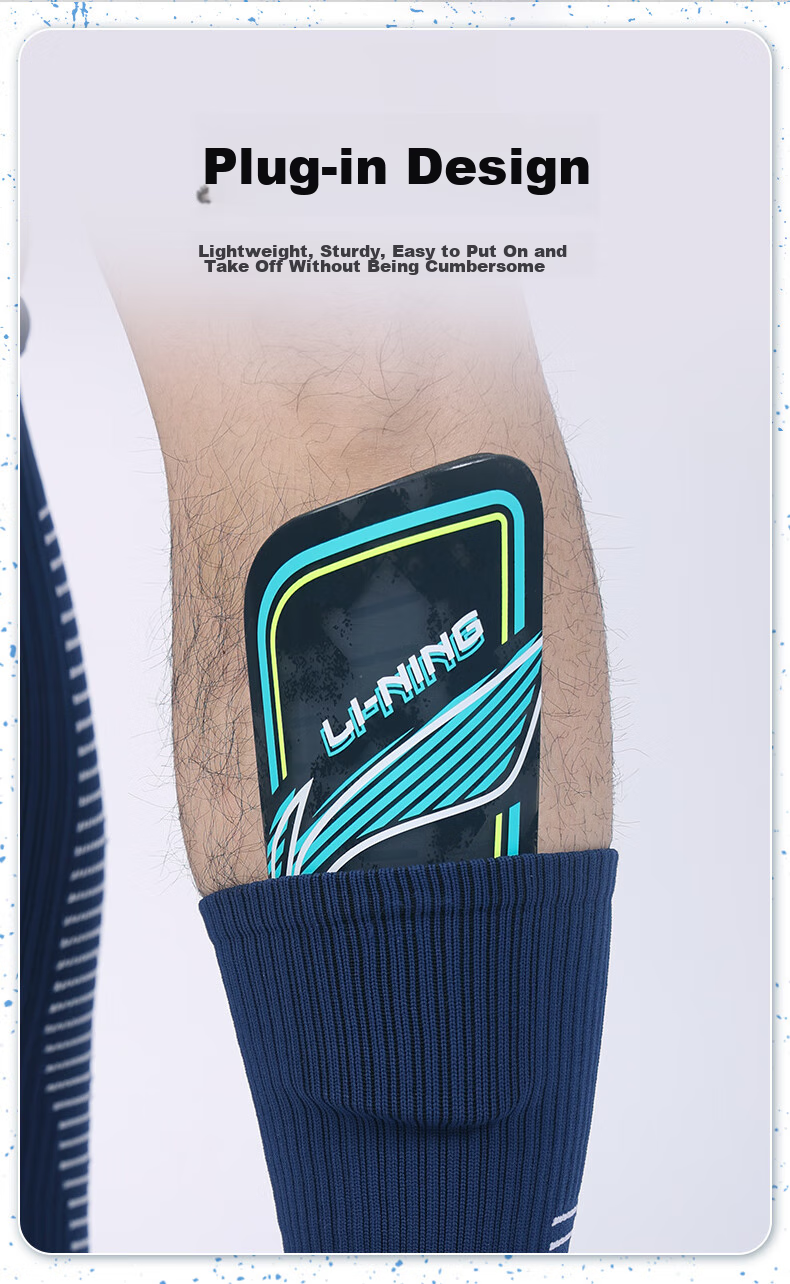 Щитки для ног Li-Ning, профессиональная спортивная защитная экипировка для детей и взрослых, черные с зеленым, размер M