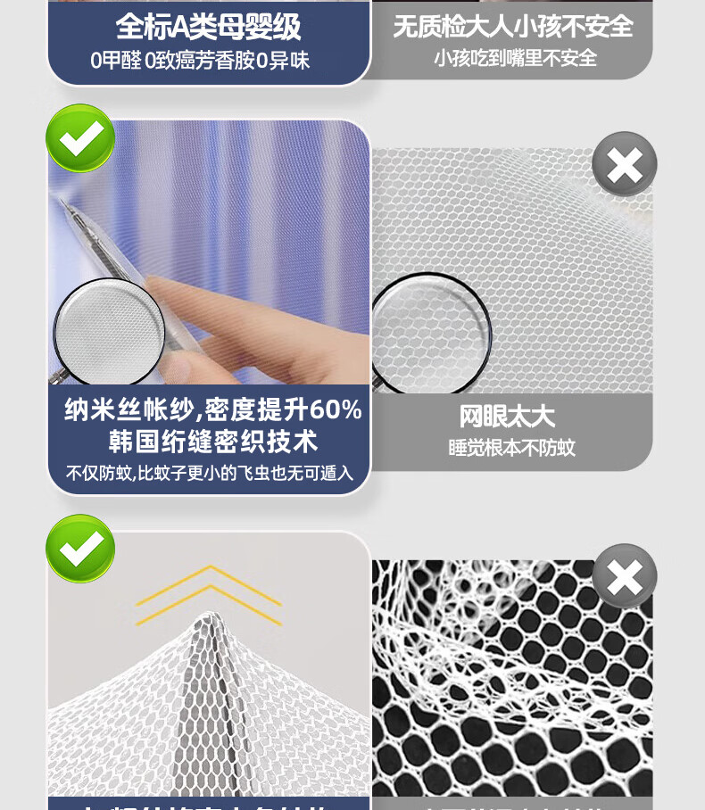 Mosquito net cottonfaith, no installation, student dormitory yurt-style bed with guardrail, suitable for bunk beds, 0.9*1.9 meters, minimalist gray