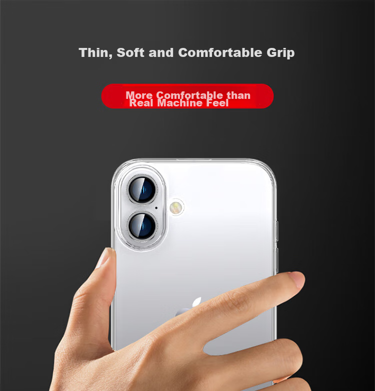 Чехол ESCAPE для Apple iPhone 16, прозрачный, ультратонкий, противоударный, из мягкого ТПУ, простой и стильный дизайн для мужчин и женщин, полностью прозрачный