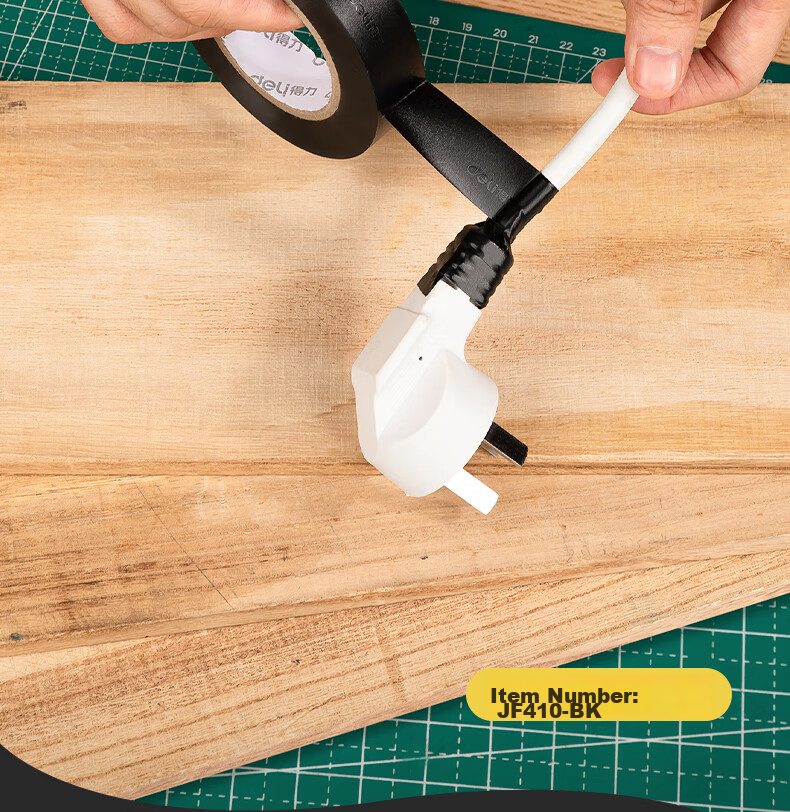 Изолента Deli PVC, черная, 18 мм x 9 м, 10 рулонов, водонепроницаемая, огнестойкая, низкотемпературная