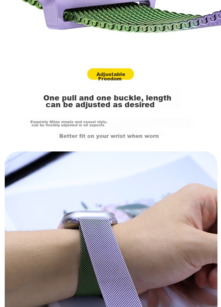 Ремешок ESCASE Milanese для Apple Watch SE 3/8/7/6/5/SE, миланская нержавеющая сталь с магнитным замком, двойной цвет, размер 38/40/41 мм