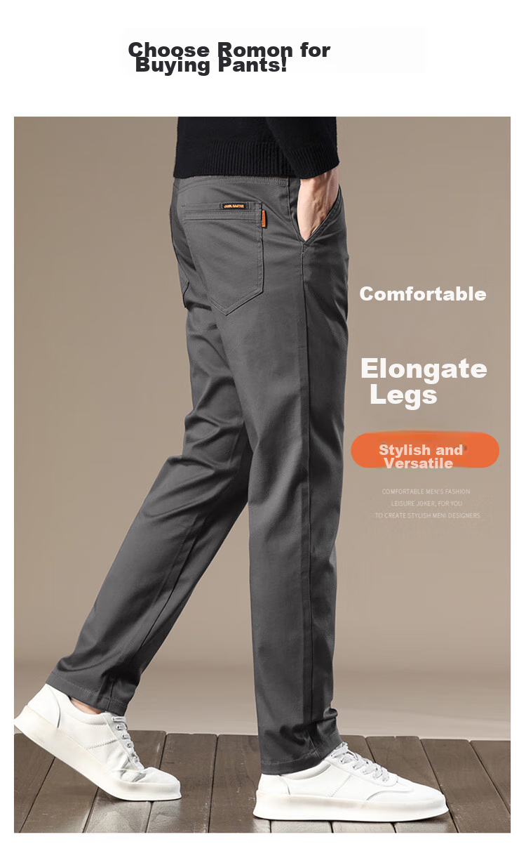 Брюки ROMON Casual Pants мужские, повседневные, прямые, темно-серые, размер 38
