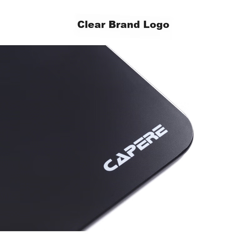 Игровой стеклянный коврик для мыши CAPERE, водонепроницаемый, противоэрозионный, толстый, с нескользящей основой из ПУ, размер 450x400x6 мм, цвет "Яркая луна белая"