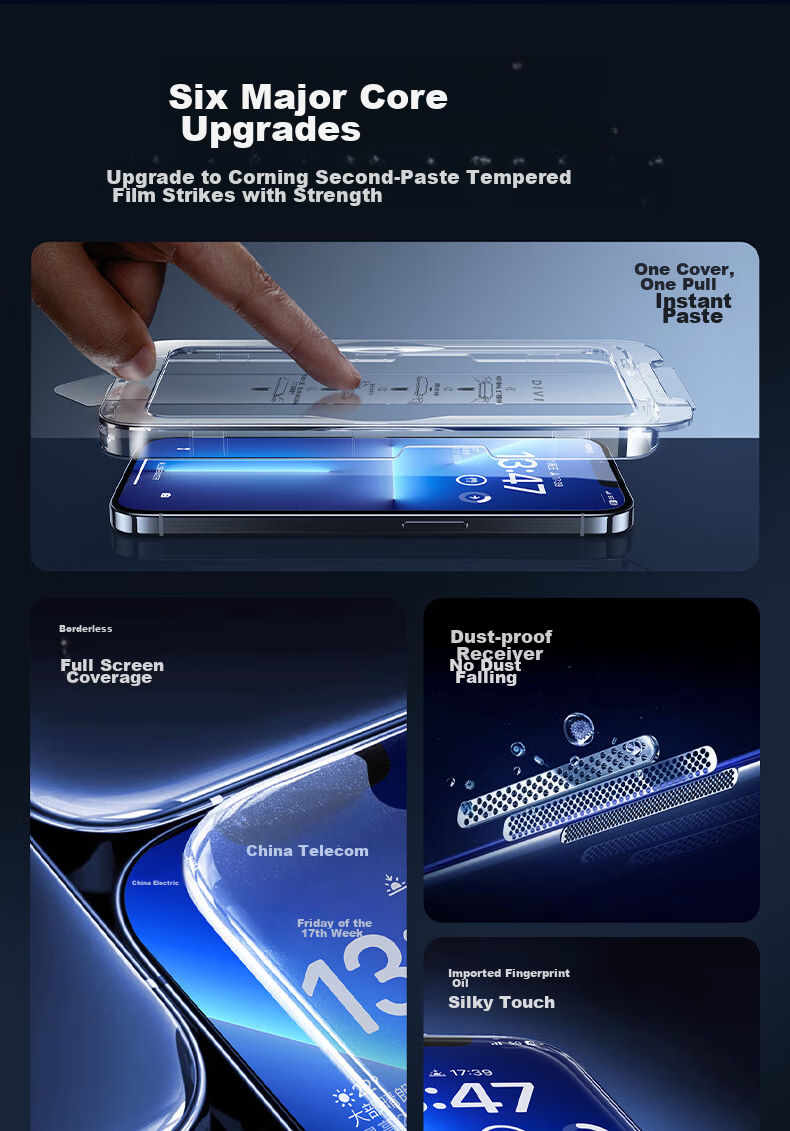Защитное стекло DIVI для Apple iPhone 13 / 14 / 13 Pro / 16 E, 2 шт.