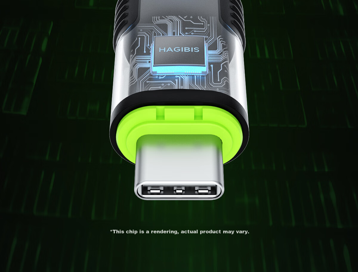 Кабель Hagibis Type-C USB4 Thunderbolt 4, 240 Вт PD, 40 Гбит/с, 8K/60 Гц, 1 м, зеленый