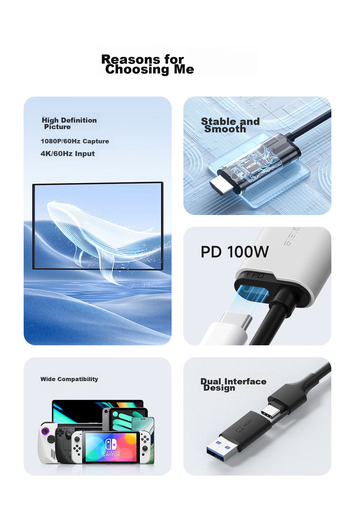 Карта захвата Hagibis UHC10, HDMI на Type-C, 1080P@60Hz, для прямой трансляции и записи, совместима с Switch, PS5, Xbox, iPad, ноутбуками