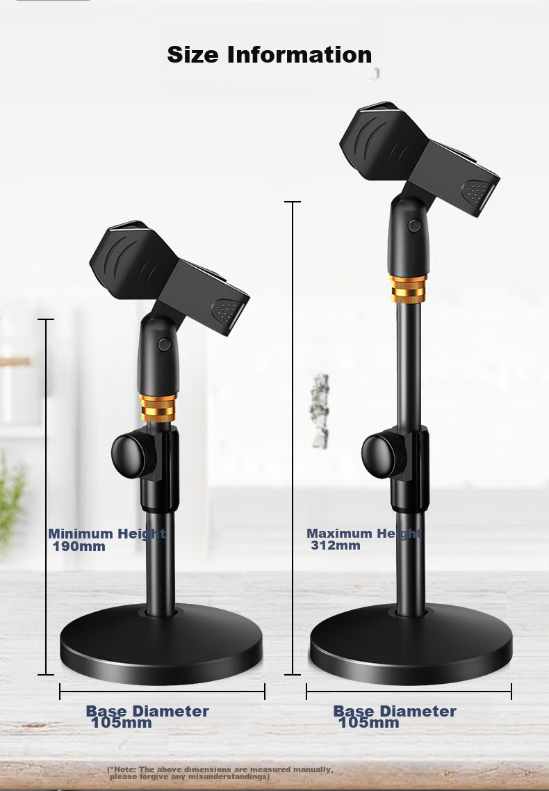 Микрофон NINTAUS HY-DS13S для прямой трансляции, караоке, записи, проводной металлический кронштейн, настольный штатив с круглым основанием