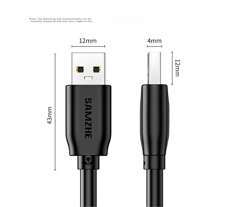 Кабель SAMZHE USB 2.0 Male to Male, 2 метра, черный, TMG-20