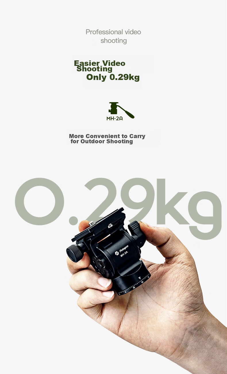 Штатив Fotopro MH-2A, мини-гидравлический, портативный, металлический, для видеосъемки, оранжевый