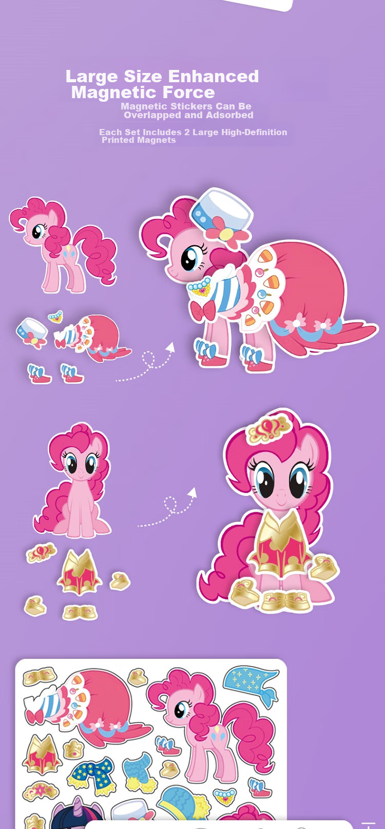 Магнитная книжка-головоломка MY LITTLE PONY, для девочек и мальчиков, без вырезания, развивающая, 1