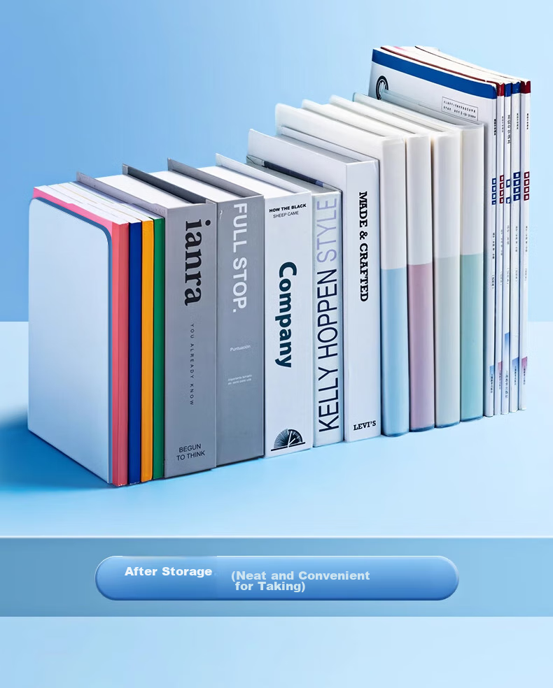 Подставка для книг Licao, настольный держатель для книг, разделитель книг, металлическая подставка для книг, перегородка для книжной полки, поддержка для книг, стеллаж для хранения книг, небесно-голубой, 2 шт.