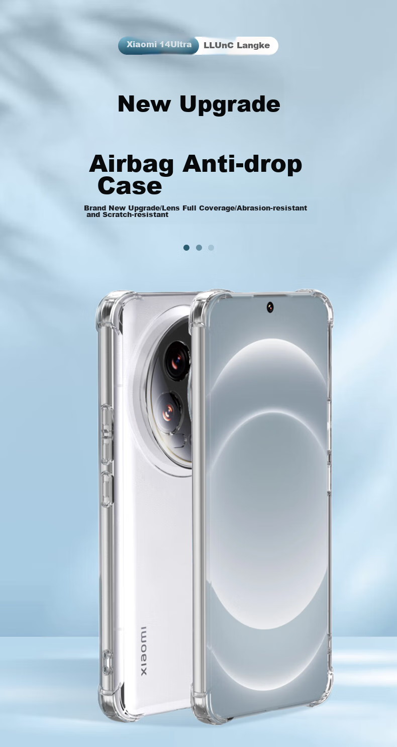 Чехол LLUNC для Xiaomi 14 Ultra, прозрачный, противоударный, с защитой камеры