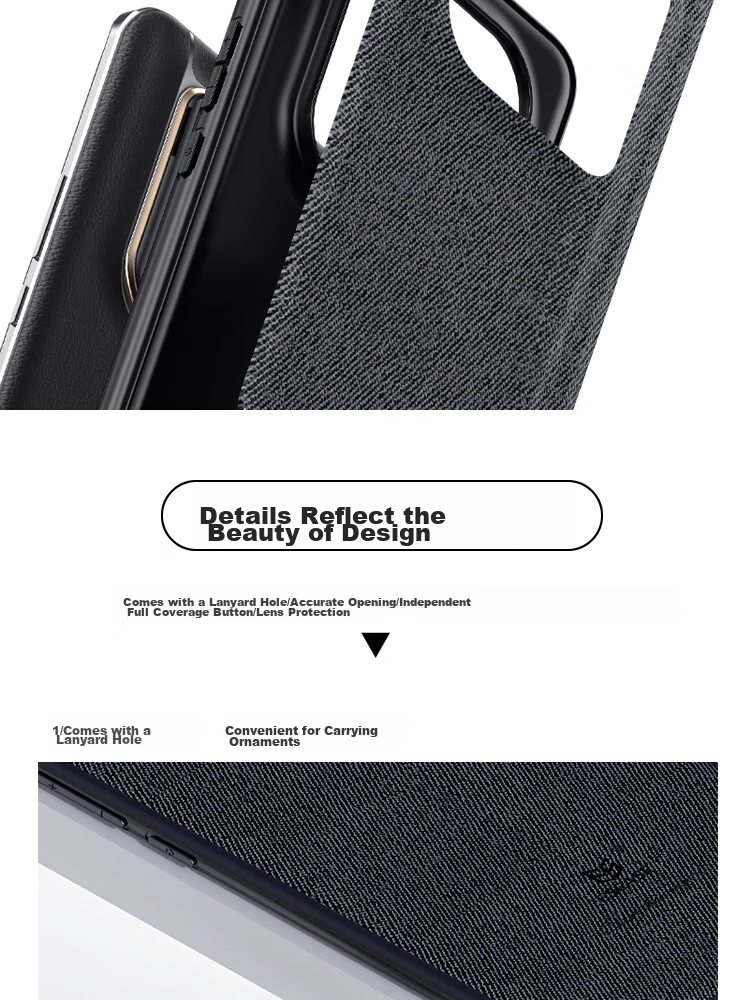 Чехол ESCASE для Honor Magic6 Ultimate Edition, защита от падений, противоударный, из ткани, черный