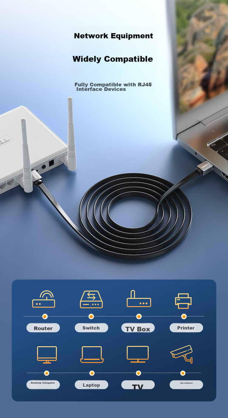 Сетевой кабель CHOSEAL CAT7 10 Gigabit Ethernet, 1 метр, черный