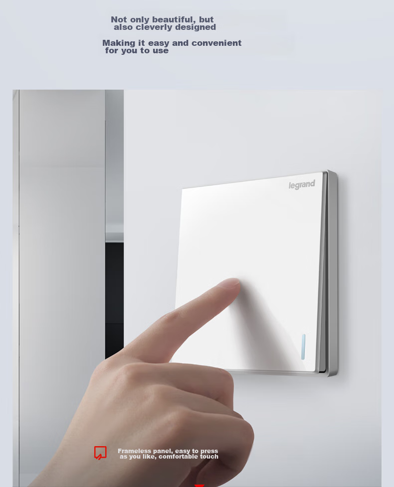 Розетка-выключатель LEGRAND Shidian Magnolia White, 86-типа, скрытого типа, двойной выключатель, одинарное управление