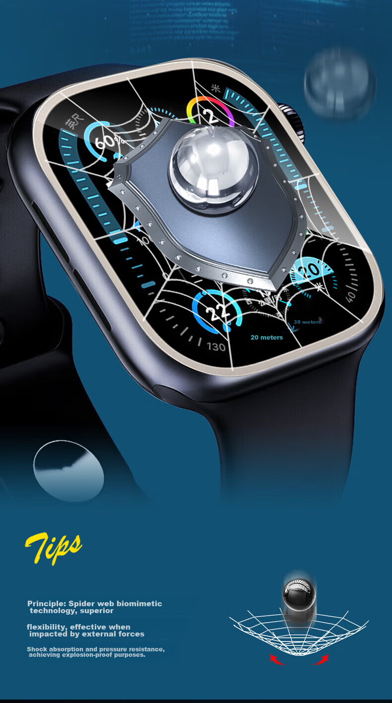 Защитная пленка Smorss для Apple Watch Ultra 3/2/1, гидрогелевая пленка, защита от отпечатков пальцев, 2 шт.