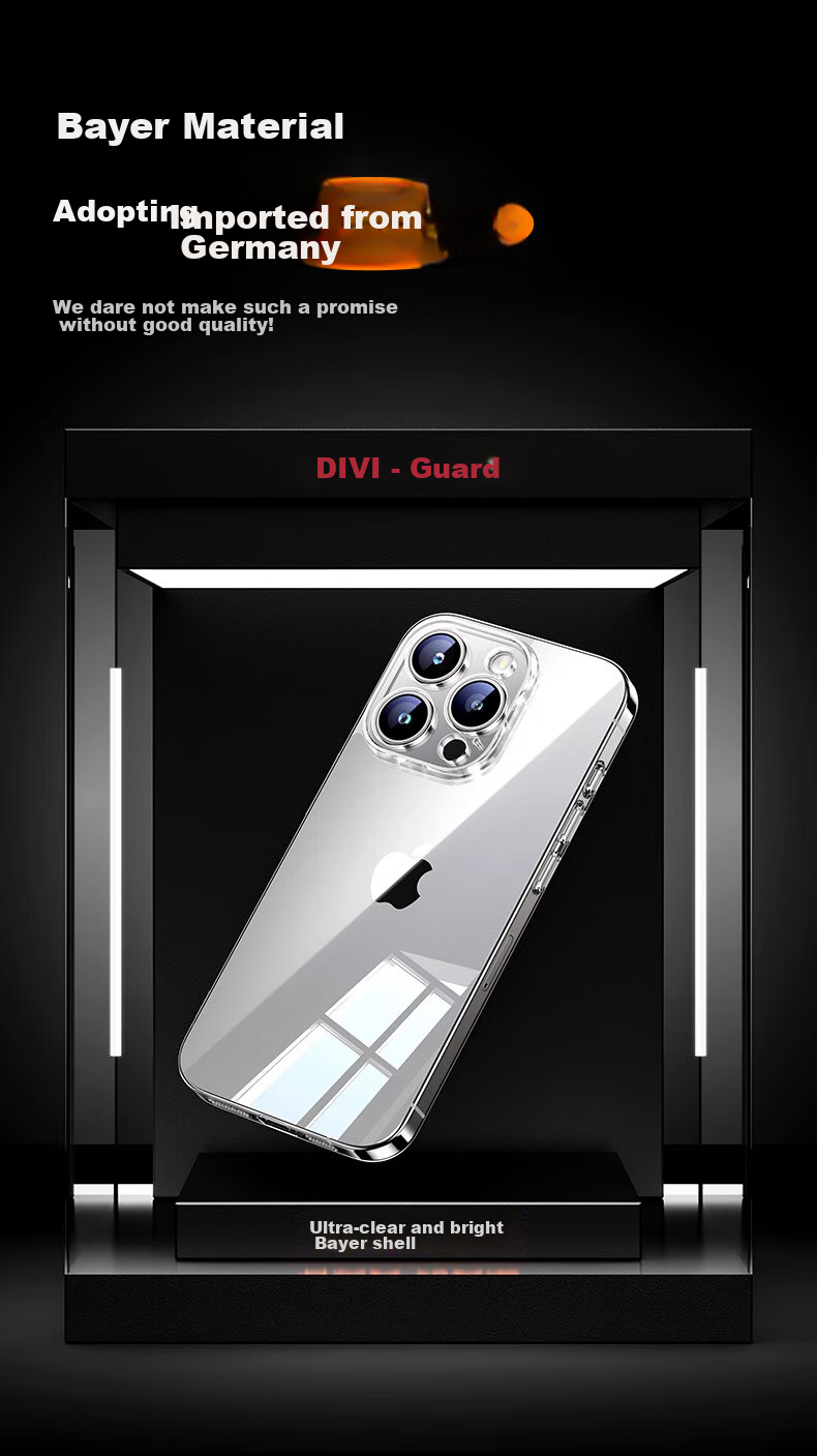 Защитный чехол DIVI для Apple iPhone 16, прозрачный, противоударный, ультратонкий, с полной защитой объектива