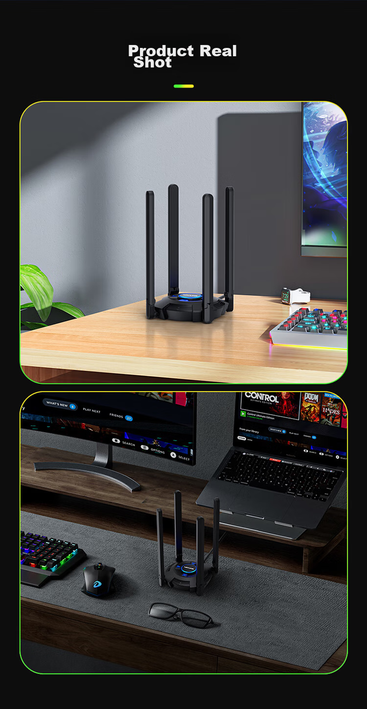 Сетевой адаптер Wavlink Vitesse Ultra AX5400, WiFi 6, USB 3.0, двухдиапазонный, внешний
