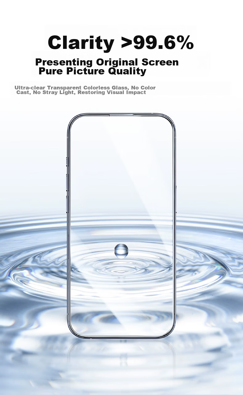 Защитное стекло DIVI для Apple iPhone 15 Pro Max, ультратонкое, противоударное, с защитой от отпечатков пальцев, полное покрытие