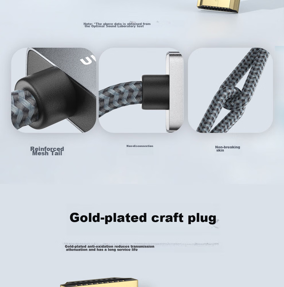 Кабель HDMI ULT-unite версии 2.0, 4K 60 Гц, 1080P 144 Гц, высокоскоростной видеокабель для настольных компьютеров, ноутбуков, телевизоров, мониторов, тонкий гибкий плетеный кабель, 5 метров
