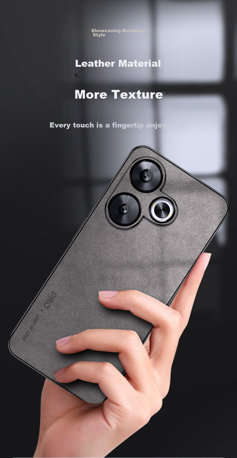 Чехол для Xiaomi Redmi Turbo 3, защитный, из силикона и искусственной кожи, черный, от бренда Shangsu